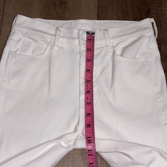 MOTHER The Stunner Two Step Fray Jeans Size 25 Glass Slipper White - Picture 13 of 16